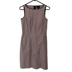 Ann Taylor Petites Womens Dress 4P Black Gingham‎ Sleeveless Career